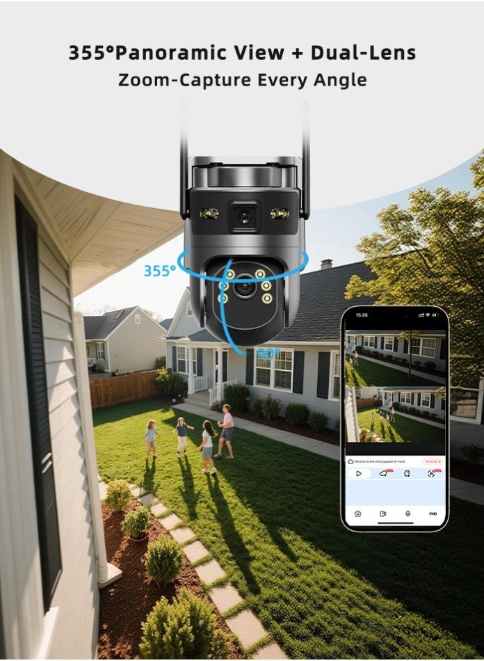 Solar Outdoor Camera, 8MP 4G Surveillance Camera, Dual Lens Dual View, 360° PTZ, AI Human Tracking, PIR Motion Detection, Color Night Vision, 2-Way Audio, In-Built SIM with Trial Data - Image 4